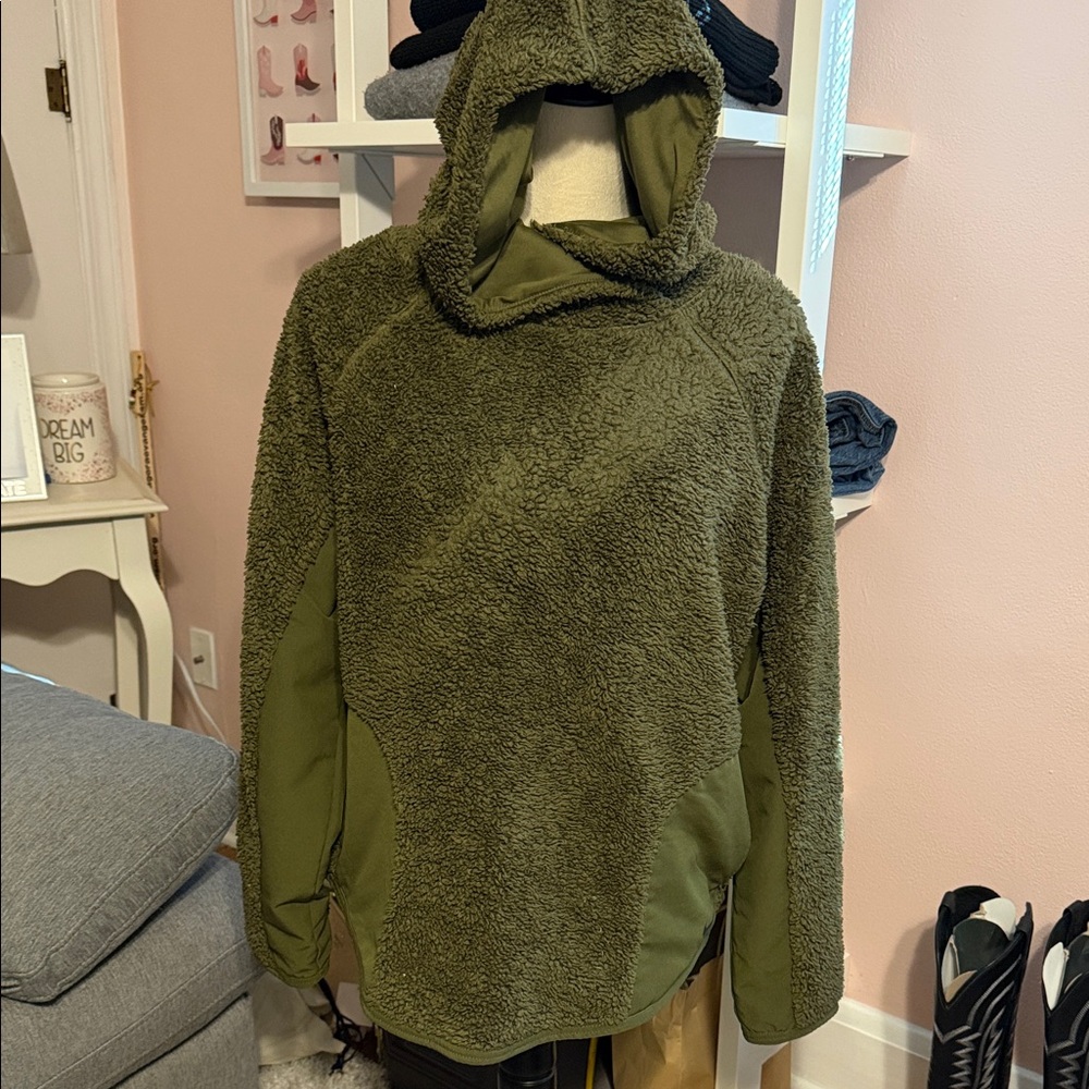 Nike Olive Green Sherpa Hoodie